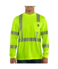 Camiseta de Alta Visibilidad de Manga Larga Carhartt Force, Clase 3 - Modelo 100496-323