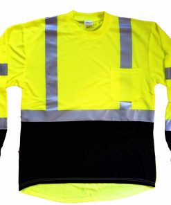 Camiseta de Manga Larga de Alta Visibilidad con Parte Inferior Negra, Clase 3 – Wickmaster™ 2001BLS