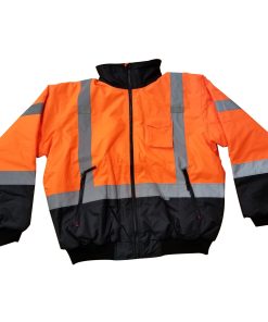 Chaqueta Bomber de Seguridad Naranja, Forro Acolchado Integrado con Capucha, Clase 3 - Modelo 75-1314