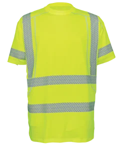 Camiseta de Alto Rendimiento de Alta Visibilidad con Malla - Manga Corta, Franjas Segmentadas, Clase 3 - Modelo GLO-205