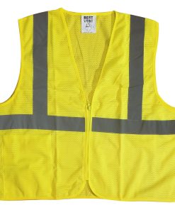 ansi class 2 hi-vis safety traffic vest with zipper