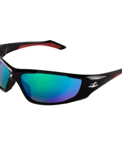 Gafas de Seguridad Bullhead Polarizadas Javelin – Armazón Negro Brillante, Lentes Polarizados Verde Degradado Espejado