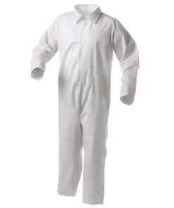 Overoles Desechables, Talla XL, Protección contra Líquidos y Partículas, Cremallera Frontal, Puños y Tobillos Elásticos, Color Blanco