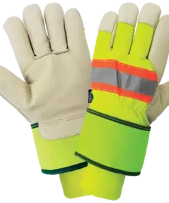 Guantes Aislados de Piel de Cerdo de Alta Visibilidad Amarillo/Verde – 2950HVDC