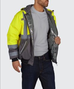 Chaqueta de seguridad bomber de alta visibilidad para hombre Utility Pro Warm Up - UHV883 - Image 3