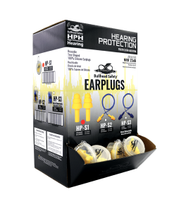 Tapones Auditivos Reutilizables de Silicona Bullhead Safety NRR 23 dB - Sin Cordón - Modelo HP-S1 (100 Pares)