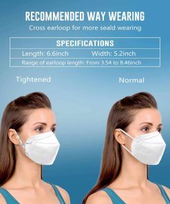 Mascarilla KN95 Paquete de 20, Mascarillas KN95 de 5 Capas Transpirables con Gomas Elásticas y Clip para el Puente Nasal, Respirador Desechable de Protección Contra PM2.5, Color Blanco - Image 3