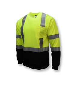 Camiseta de Manga Larga de Alta Visibilidad Radians ST21B Tipo R Clase 3 con Parte Inferior Negra