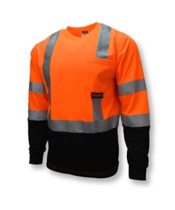 Camiseta de Manga Larga Radians ST21B Tipo R Clase 3 con Parte Inferior Negra – Color Naranja