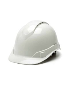 Casco de seguridad estilo cap Pyramex Ridgeline – Blanco, con suspensión de carraca ventilada de 4 puntos
