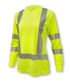 Camiseta de seguridad de manga larga de alta visibilidad para mujer Radians ST21W Clase 3 con Max-Dri™ – ST21W-3PGS