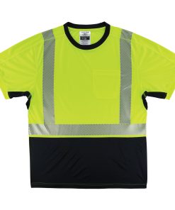 **Ergodyne - Camiseta de alto rendimiento de alta visibilidad Clase 2, ligera, con franjas segmentadas - Verde de seguridad** – **8283BK**
