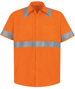**Red Kap - Camisa de trabajo de alta visibilidad Clase 3, fluorescente naranja – SS24OF**