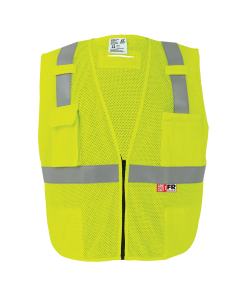 Chaleco de seguridad para supervisor FrogWear® HV resistente al fuego y de alta visibilidad, color amarillo/verde - GLO-022FR