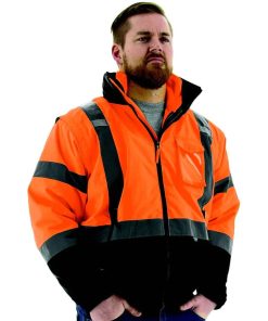 Chaqueta transformable de alta visibilidad 8 en 1 impermeable con forro polar – 75-1384