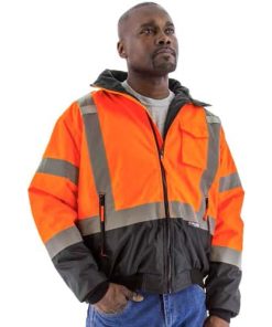 Chaqueta de seguridad impermeable de alta visibilidad Majestic con forro polar desmontable – Naranja, 75-1312