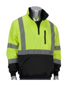 Sudadera tipo pullover con cierre de un cuarto y parte inferior negra - 323-1330B