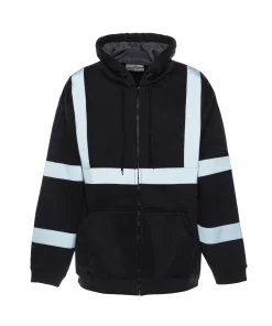 Sudadera pesada de **soft shell** con visibilidad mejorada en color negro – UHV424