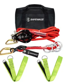 Línea de vida horizontal de cuerda **Safewaze 30' para 4 personas**: Correas de brazo cruzado – 019-8014