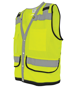 Chaleco de seguridad para supervisor FrogWear® HV ligero de alta visibilidad, malla y sólido, color amarillo/verde - GLO-059 - Image 5