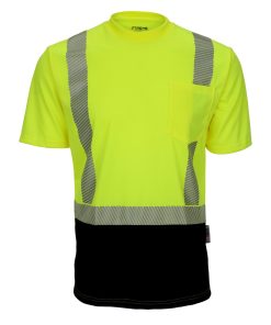 Alta Visibilidad Xtreme Visibility - Clase 2, camiseta de manga corta con franjas segmentadas, absorción de humedad y parte inferior negra - ST2025B - Image 3