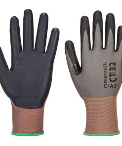 Guante de nitrilo resistente al corte Portwest CT32 - CT Cut C18 A3 Gris/Negro