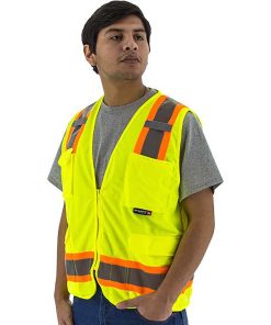 Chaleco de alta visibilidad para supervisores con franjas DOT de dos tonos, ANSI 2, R – 75-3223
