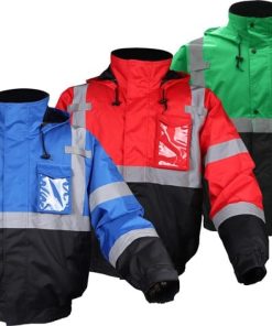 Chaqueta Impermeable No Certificada por ANSI con Franjas Reflectantes y Parte Inferior Negra – Serie GSS 8010